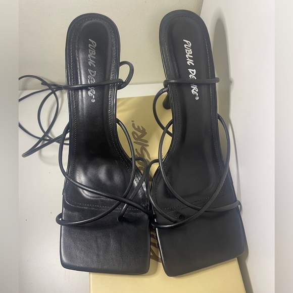 Public Desire Shoes - Public Desire Square Toe Strappy Heel